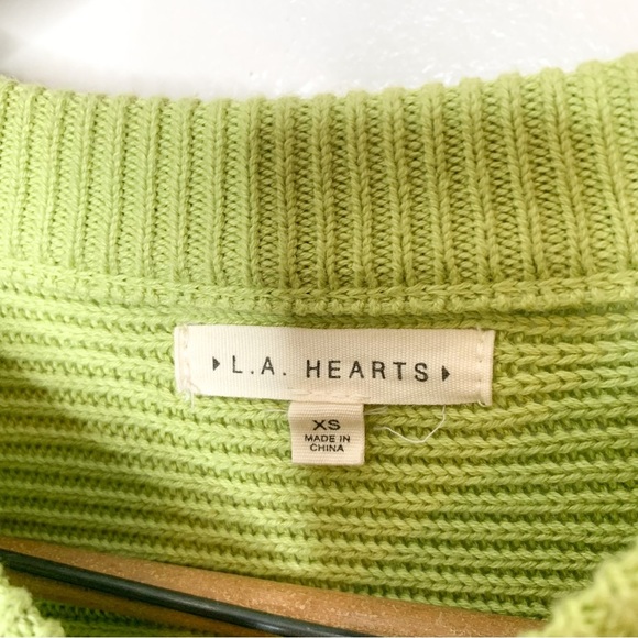 LA Hearts Lime Green Knit Crop Sweater XS - Picture 4 of 7